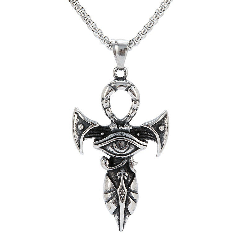 Wholesale Vintage Titanium Snake Gemstone Pendant Necklace